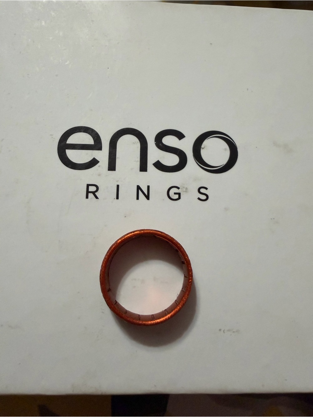 Enso Rings Phoenix Silicone Ring | Size 6 | Metallic Orange | Feather Design - Picture 4 of 4